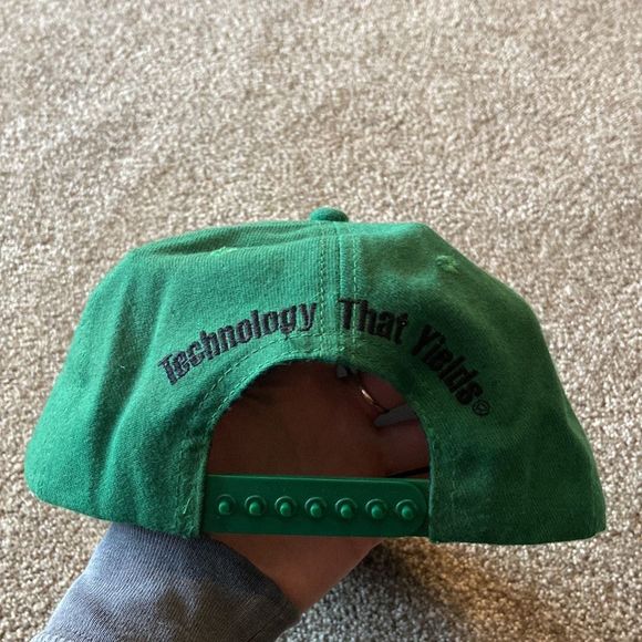 RED PIONEER HAT GREEN VINTAGE SNAPBACK HAT MADE IN USA - Picture 3 of 5